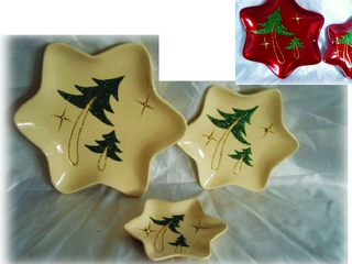 Terra Cotta Christmas Tree Motif Candle Plate