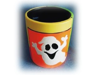 Terra Cotta Halloween Ghost Candleholder