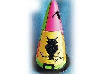 Terra Cotta Halloween Witch Hat Candleholder