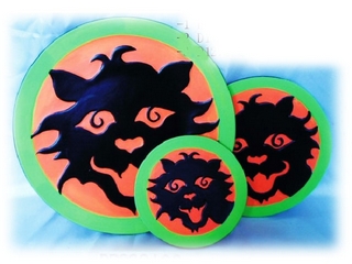 Terra Cotta Halloween Black Cat Candle Plate