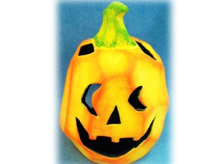 Terra Cotta Halloween Pumpkin Candleholder